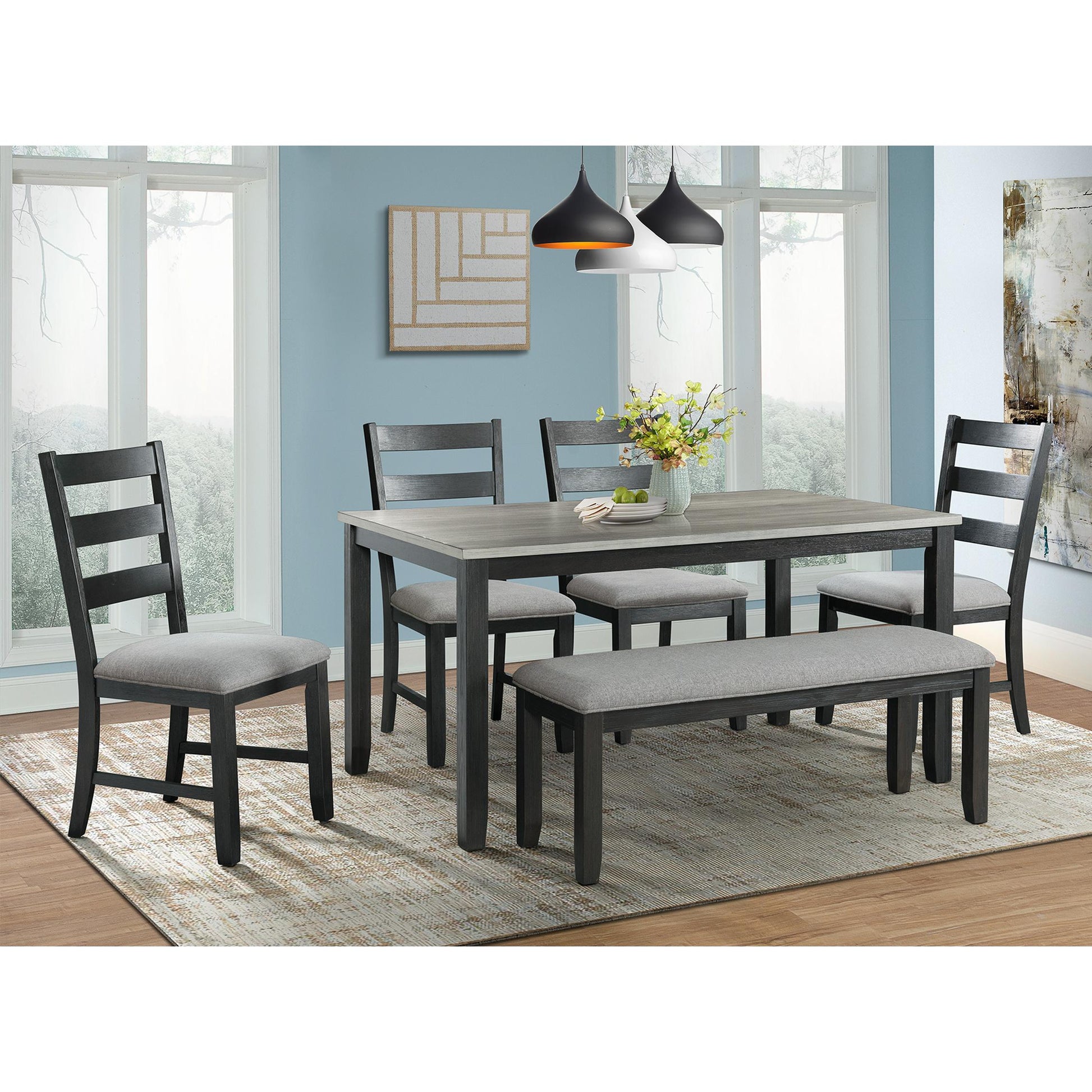 Elements International Martin Gray DMT3006DS 6 pc Dinette IMAGE 1