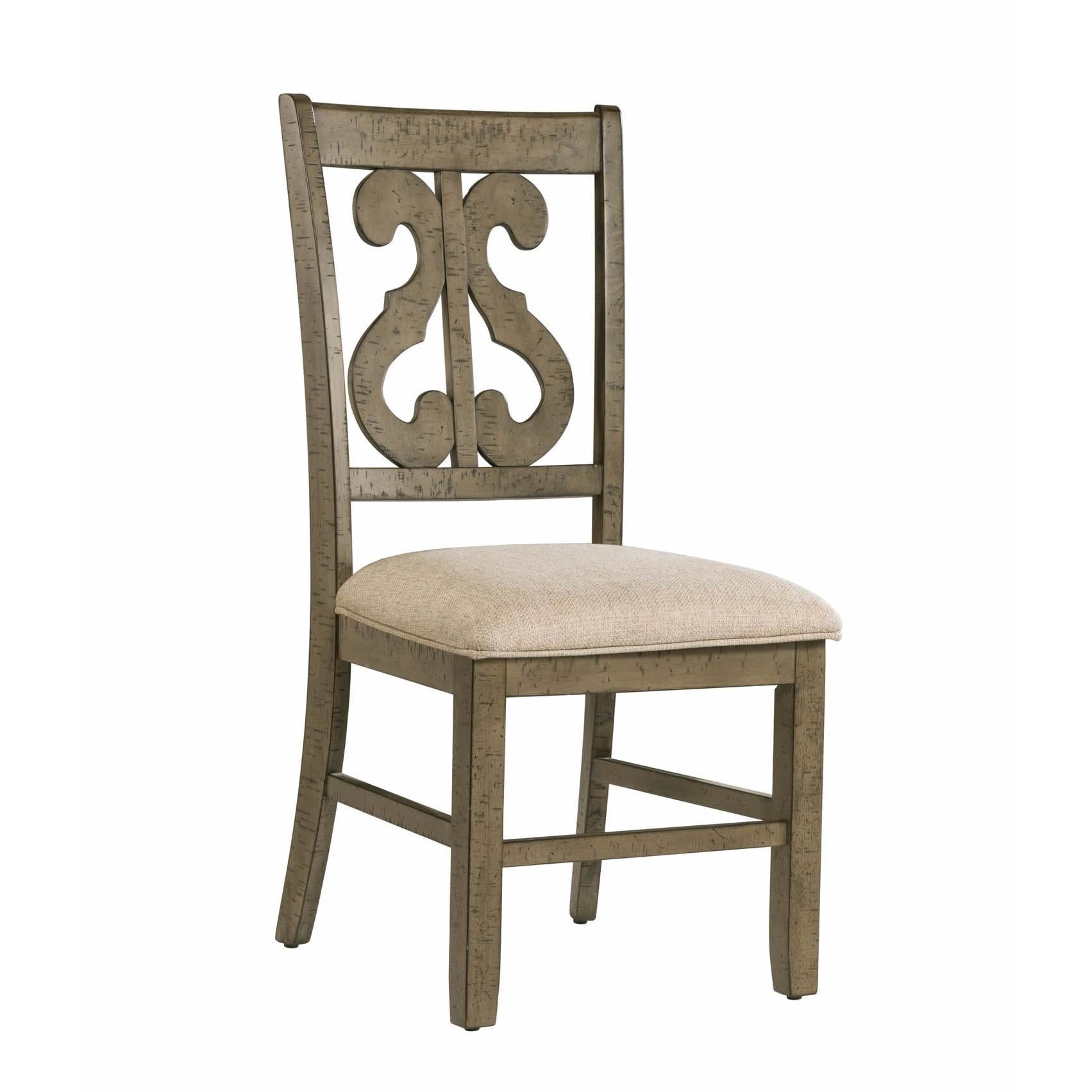  Elements International Stone DST350SC Swirl Back Side Chair - Grey IMAGE 1