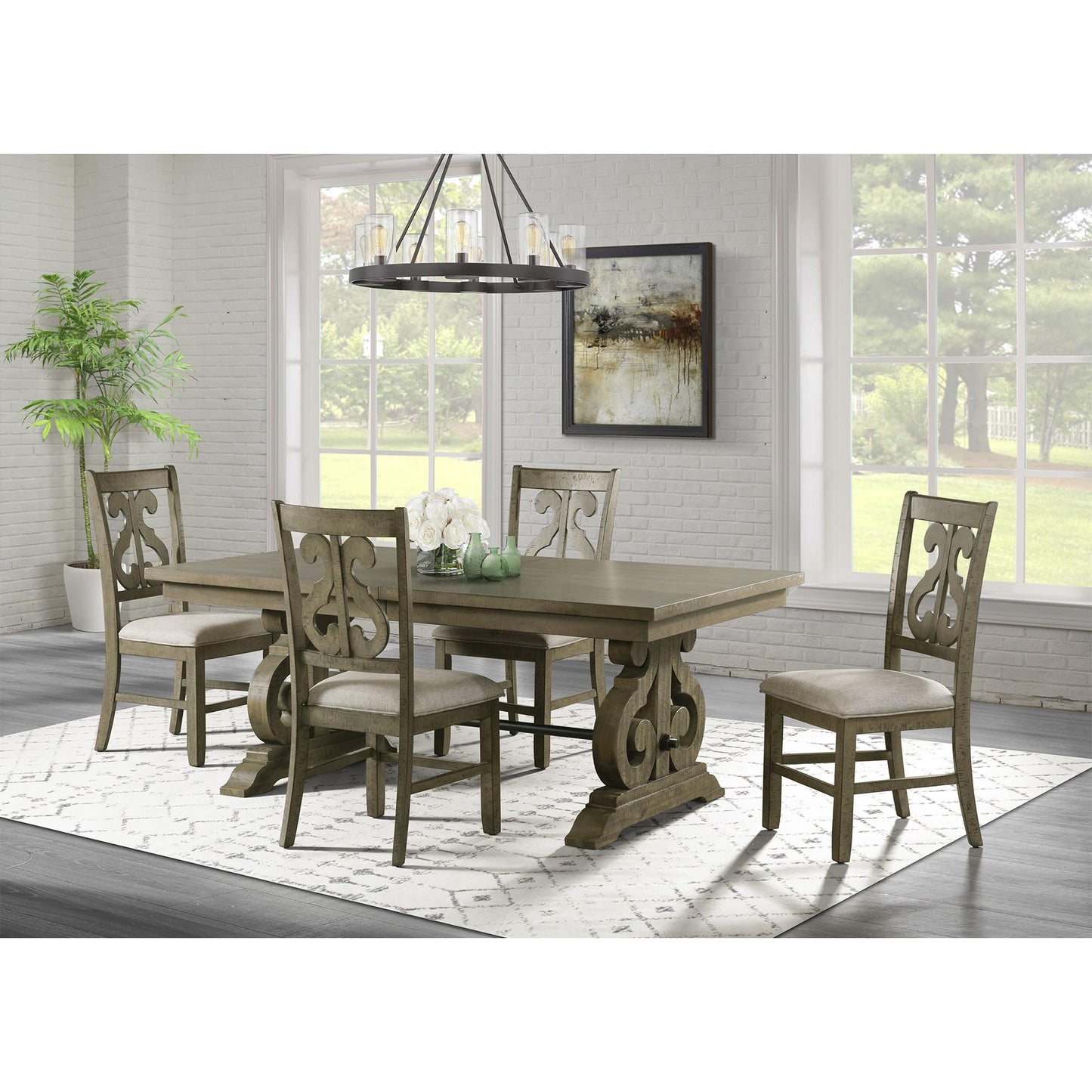  Elements International Stone DST350SC Swirl Back Side Chair - Grey IMAGE 10