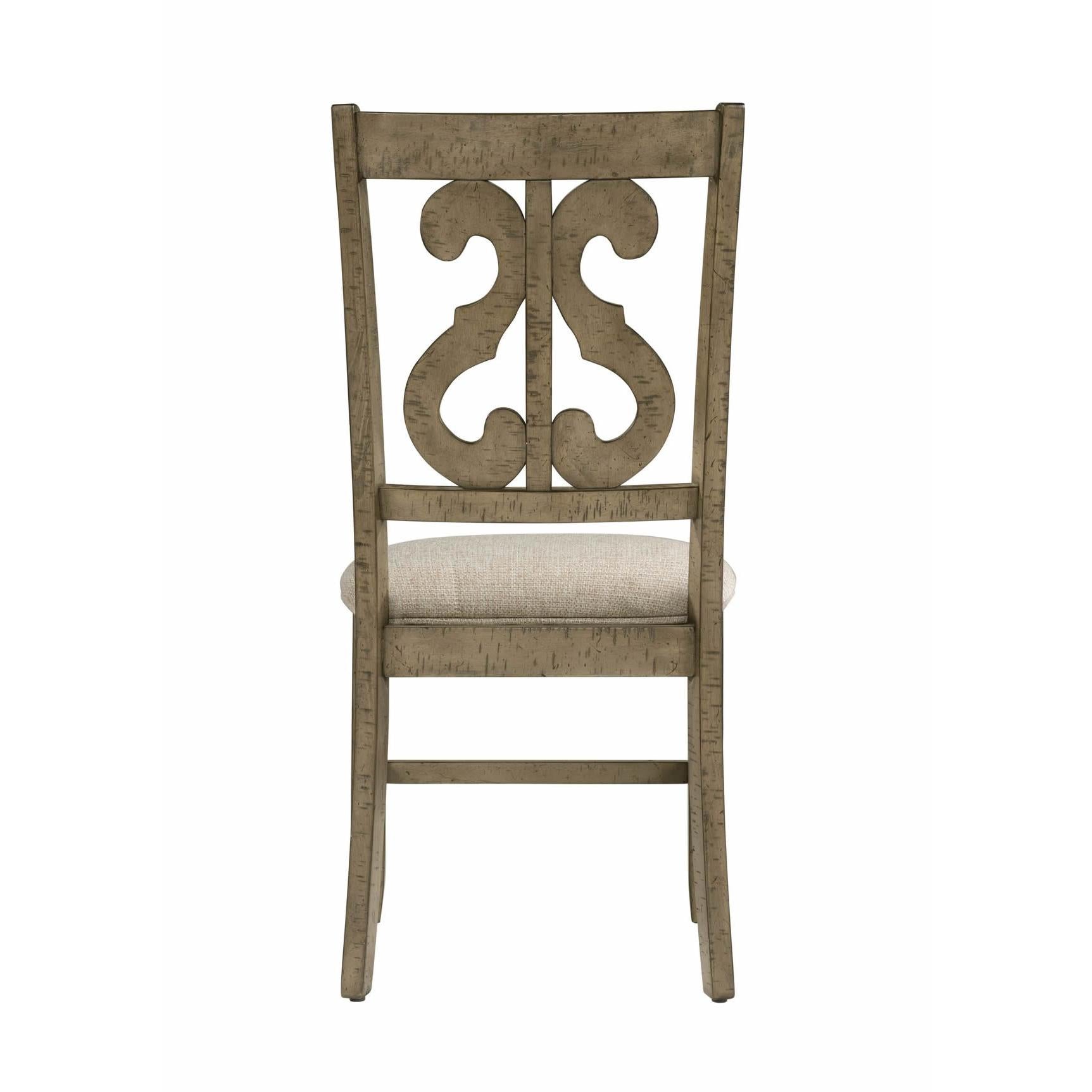  Elements International Stone DST350SC Swirl Back Side Chair - Grey IMAGE 4