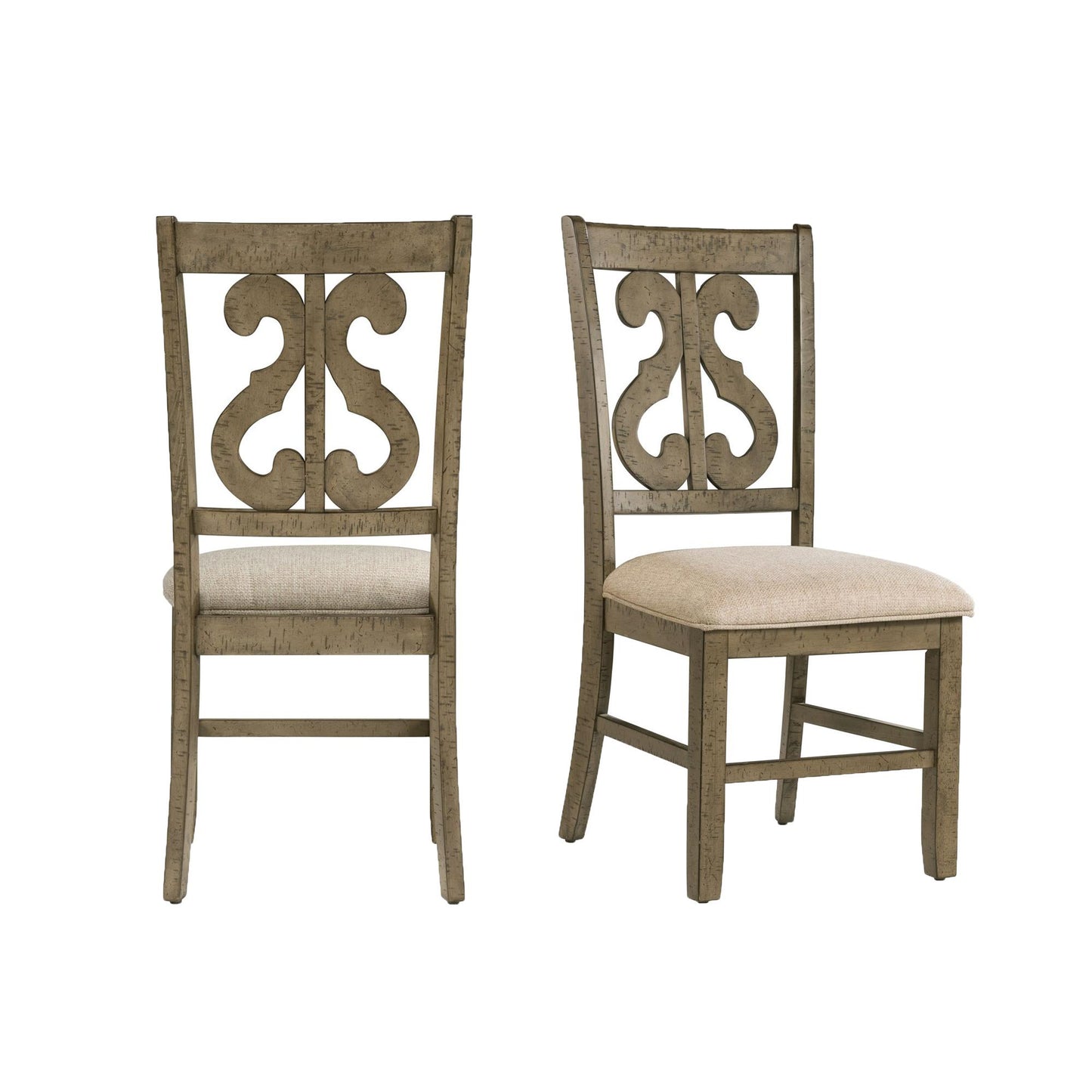  Elements International Stone DST350SC Swirl Back Side Chair - Grey IMAGE 9