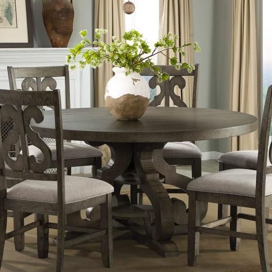 Elements International Stone DST380DT Round Dining Table - Grey IMAGE 1