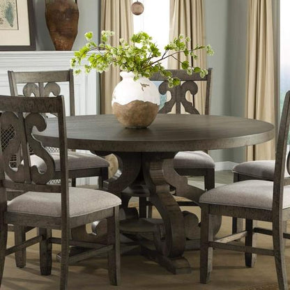 Elements International Stone DST380DT Round Dining Table - Grey IMAGE 1