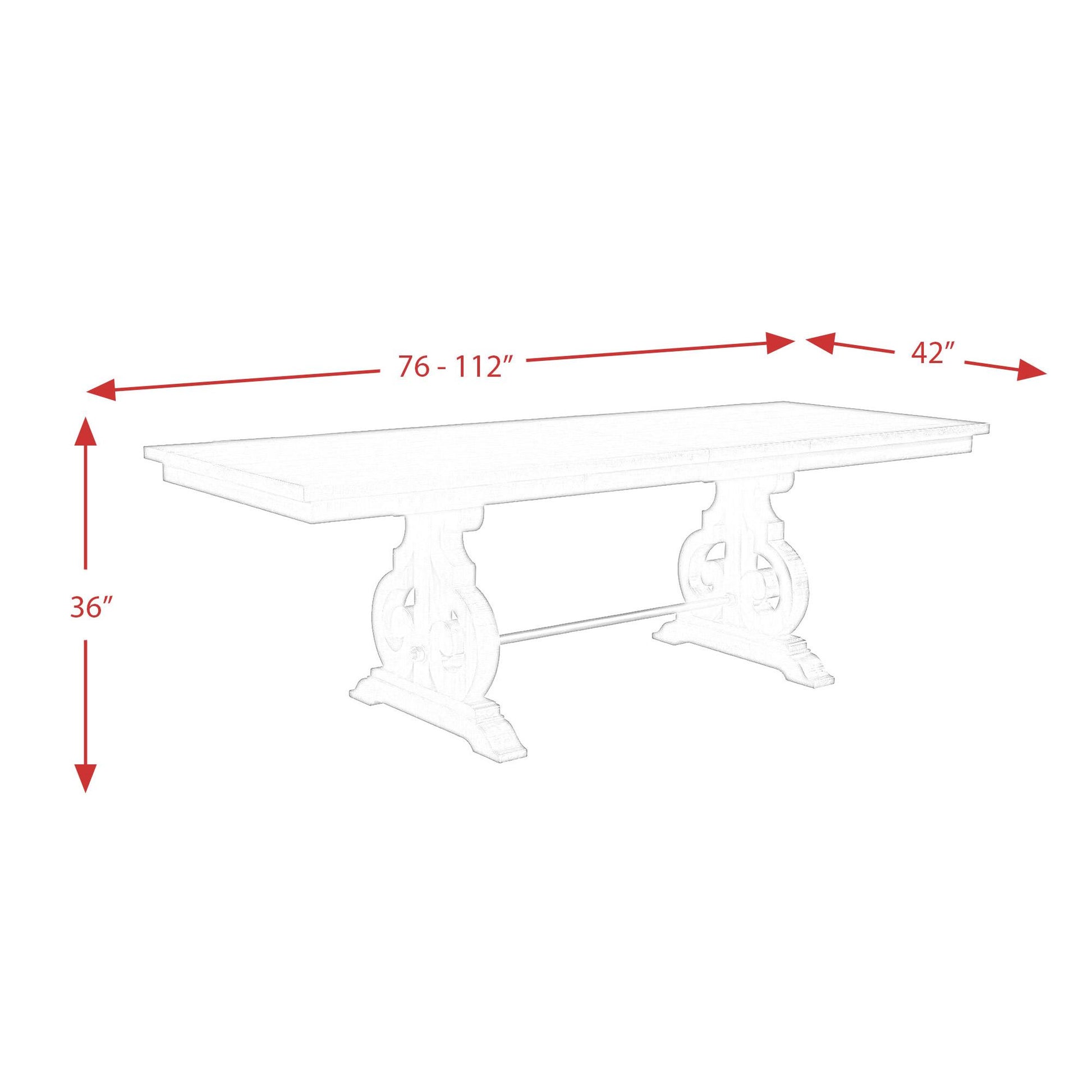 Elements International Stone DST190CDTB Counter Height Dining Table - Smokey Walnut IMAGE 10