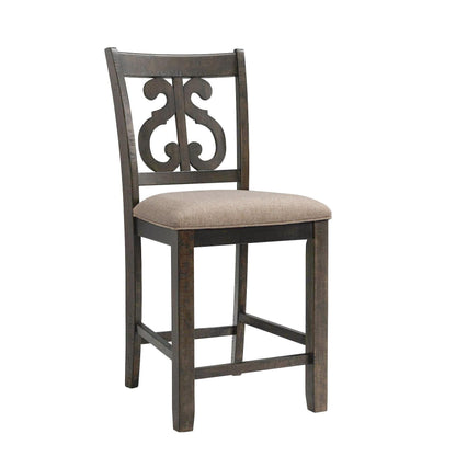 Elements International Stone DST195CSC Counter Height Chair - Smokey Walnut IMAGE 1
