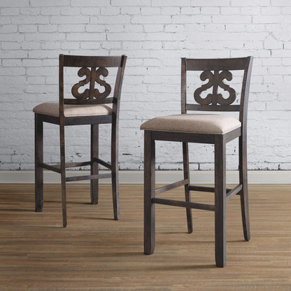 Elements International Stone DST195CSC Counter Height Chair - Smokey Walnut IMAGE 10