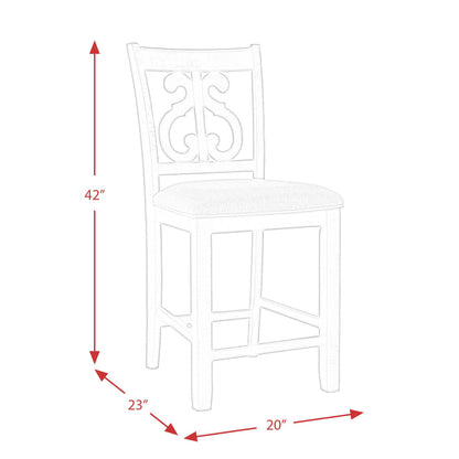 Elements International Stone DST195CSC Counter Height Chair - Smokey Walnut IMAGE 13