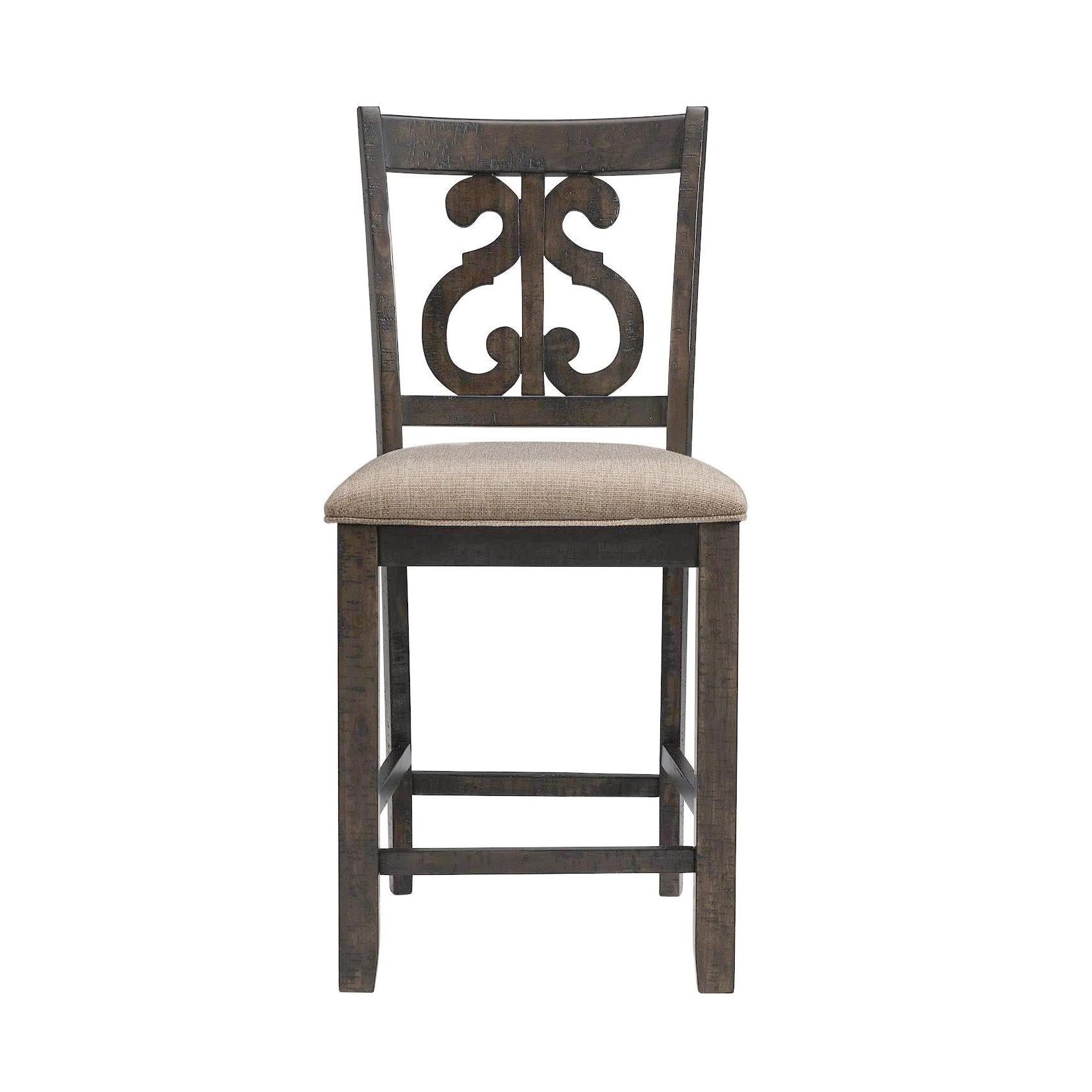 Elements International Stone DST195CSC Counter Height Chair - Smokey Walnut IMAGE 2