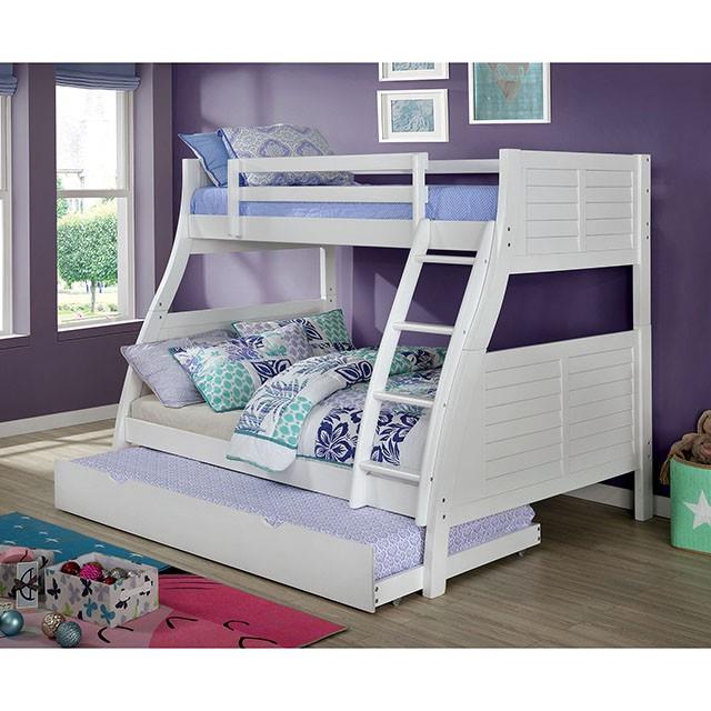 Furniture of America Hoople CM-BK963WH Twin/Full Bunk Bed IMAGE 2