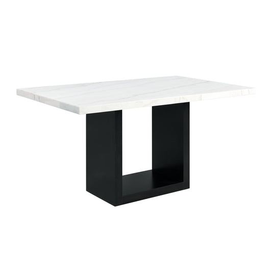 Elements International Valentino CVL500CTTB Counter Height Dining Table - White Marble IMAGE 1