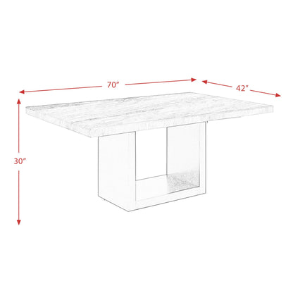 Elements International Valentino CVL500DTB Dining Table - White Marble IMAGE 10