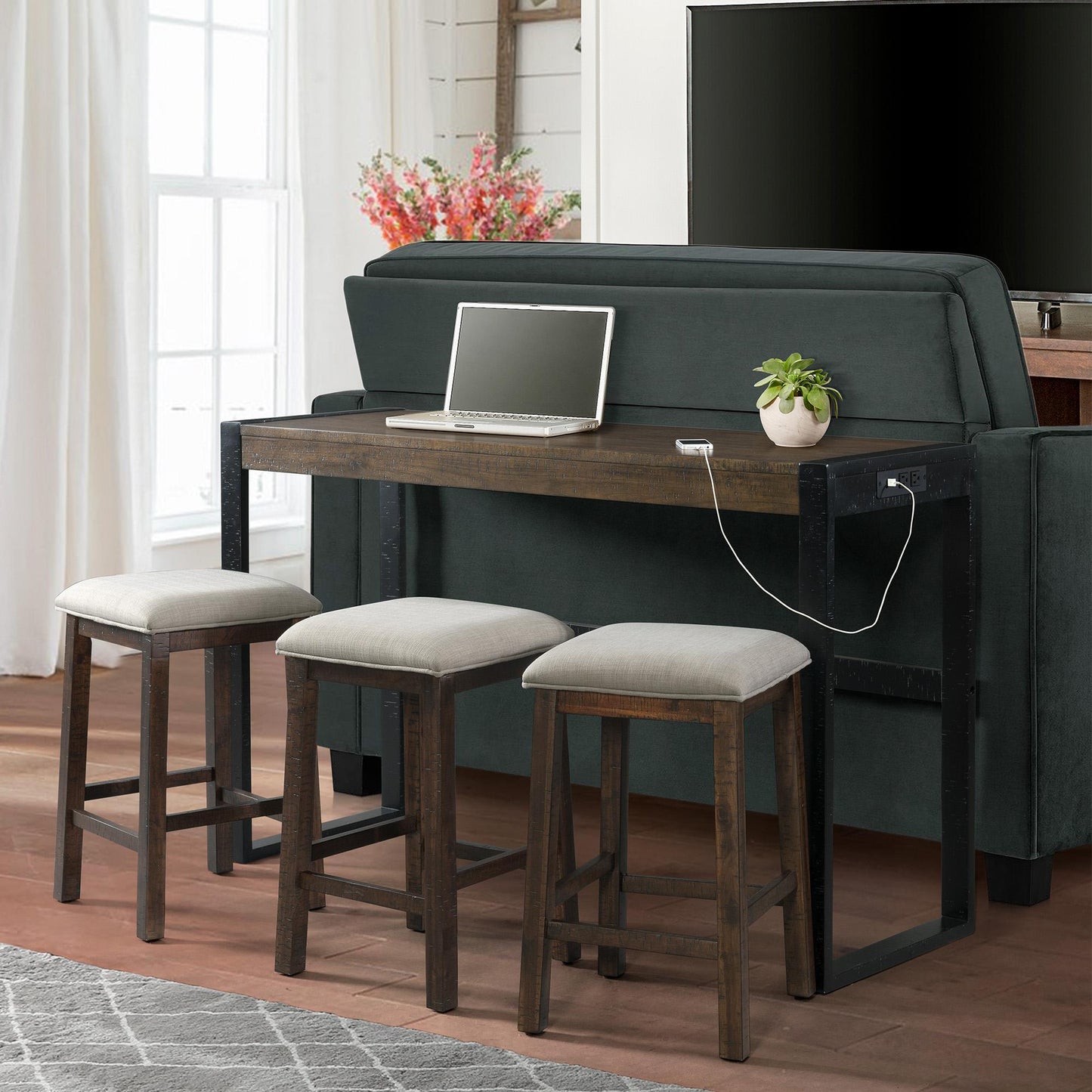  Elements International Caesar TCA100BTSP 4 pc Counter Height Dinette IMAGE 14