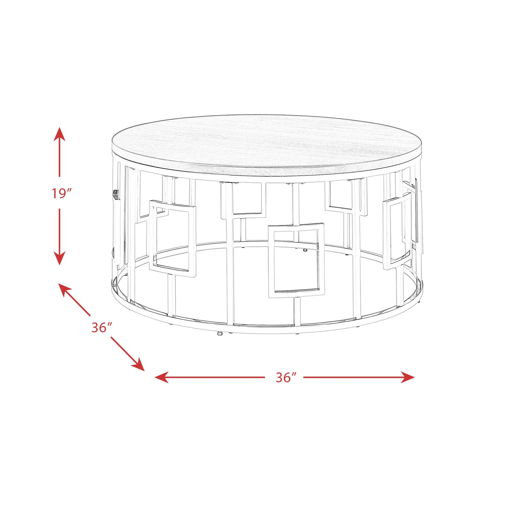  Elements International Ester CES100CT Round Coffee Table IMAGE 12