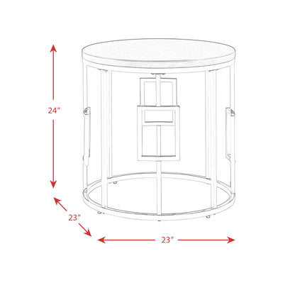  Elements International Ester CES100ET Round End Table IMAGE 10