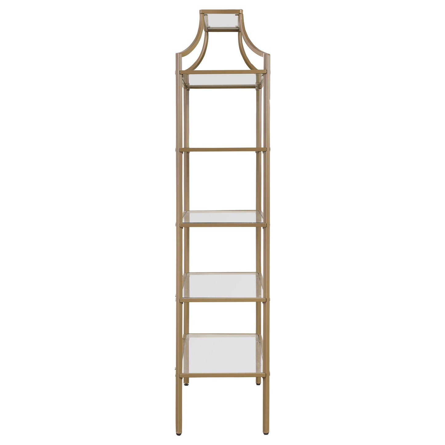 Coaster Furniture Serena 804393 70-inch 5-shelf Glass Bookshelf - Gold IMAGE 8
