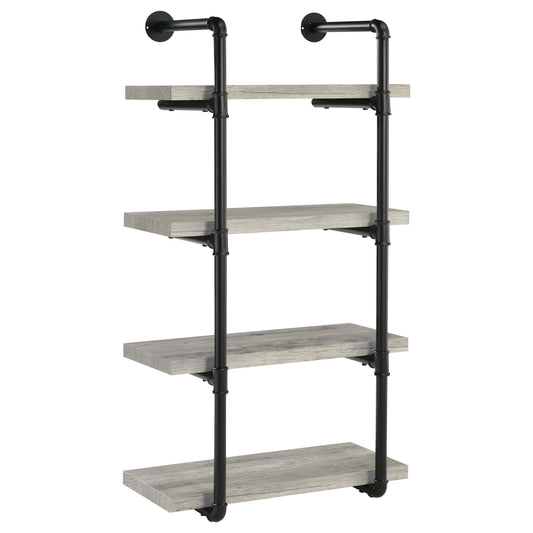 Coaster Furniture Elmcrest 804416 24-inch 4-shelf Wall Bookshelf - Grey Driftwood IMAGE 1