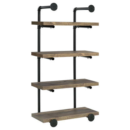 Coaster Furniture Elmcrest 804426 24-inch 4-shelf Wall Bookshelf - Rustic Oak IMAGE 5