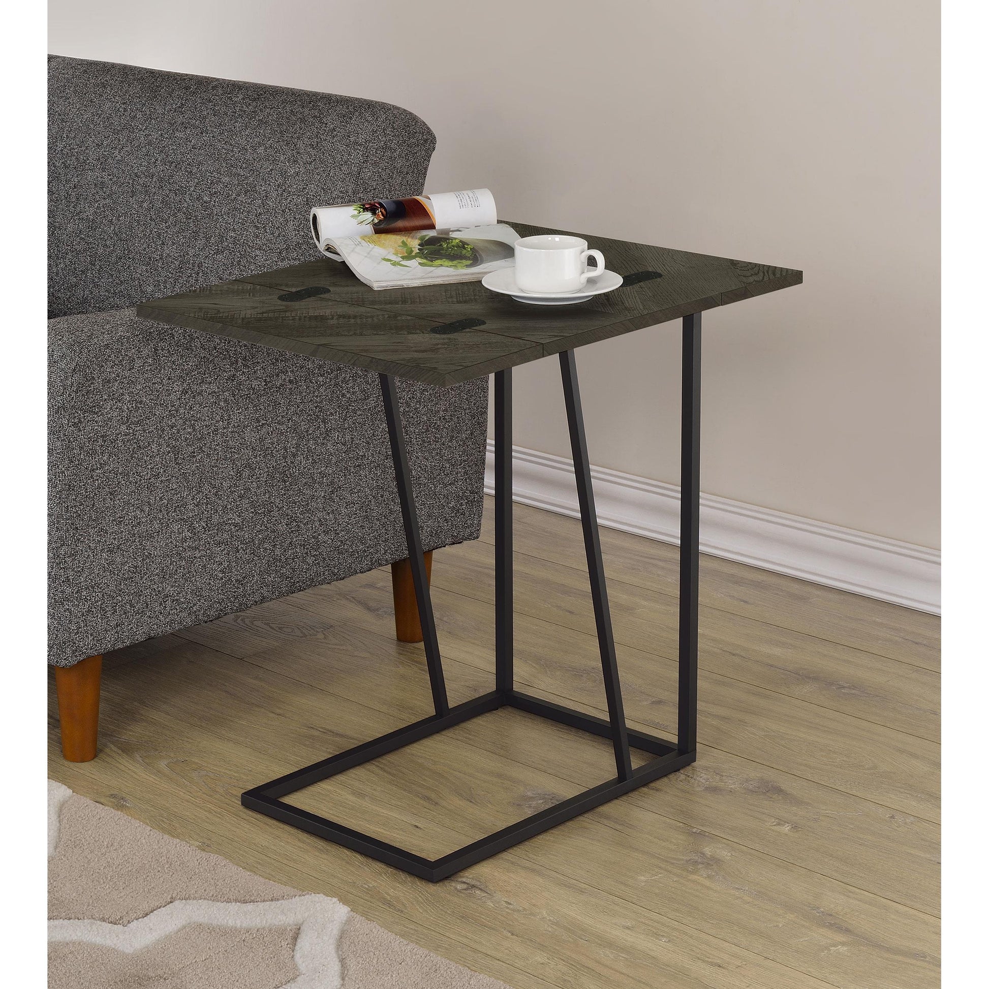 Coaster Furniture Carly 931156 Expandable Engineered Wood C-Shaped Side Table - Grey IMAGE 12