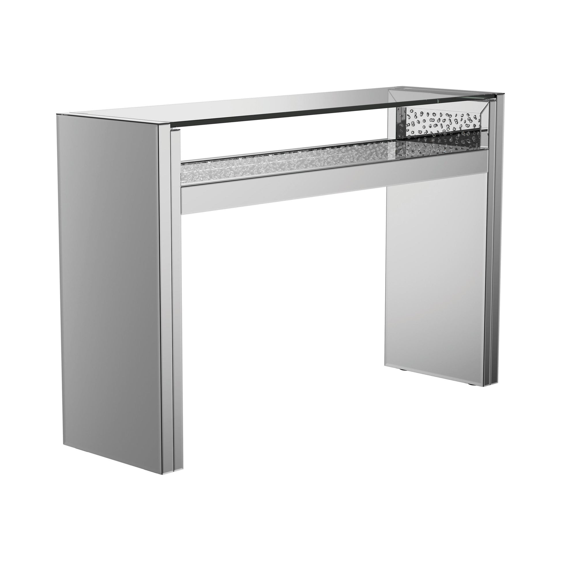 Coaster Furniture Edna 951766 Mirrored Acrylic Console Table LED Lighting - Silver IMAGE 1