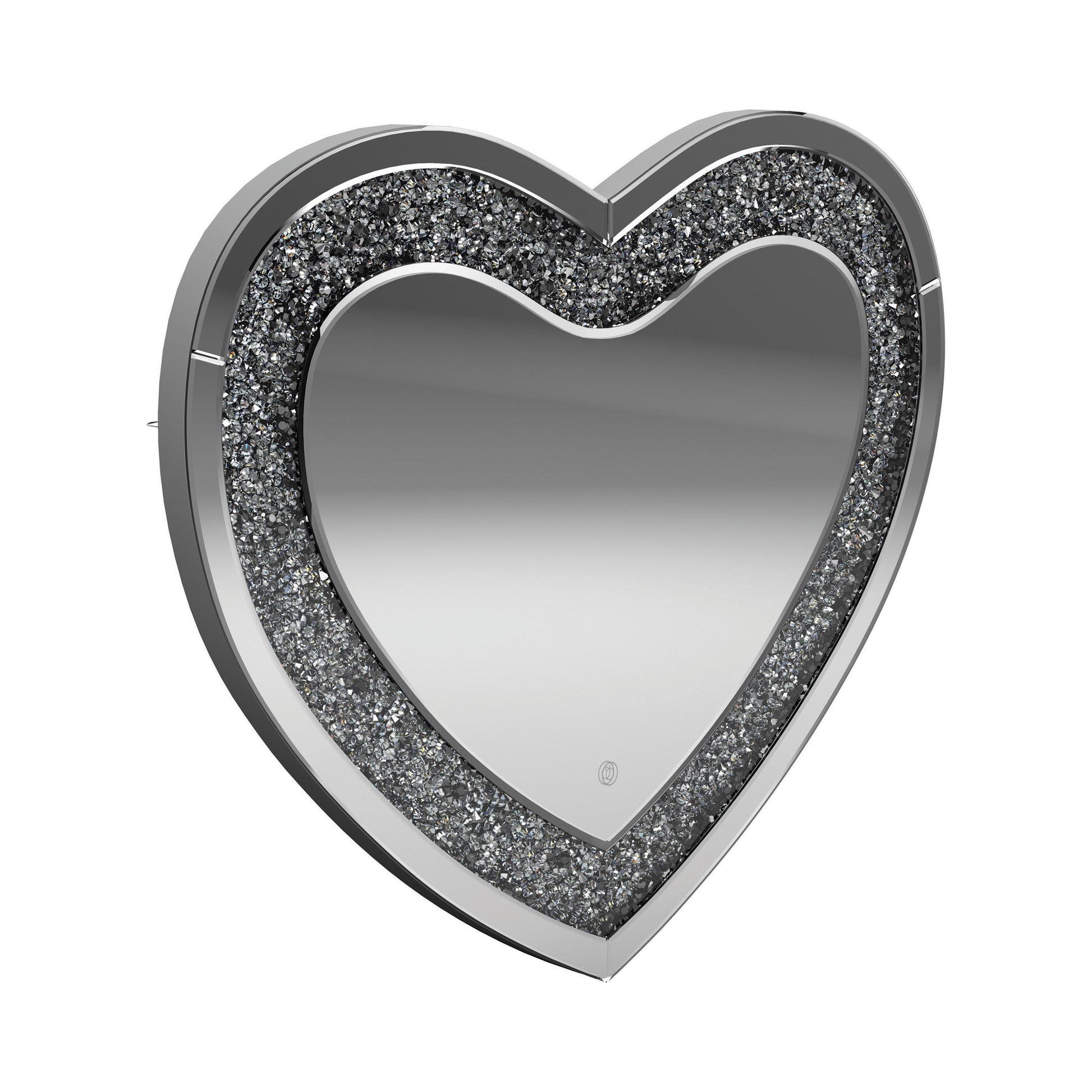  Coaster Furniture Aiko 961535 36 x 30 Inch Heart Shaped LED Light Wall Mirror - Silver IMAGE 1