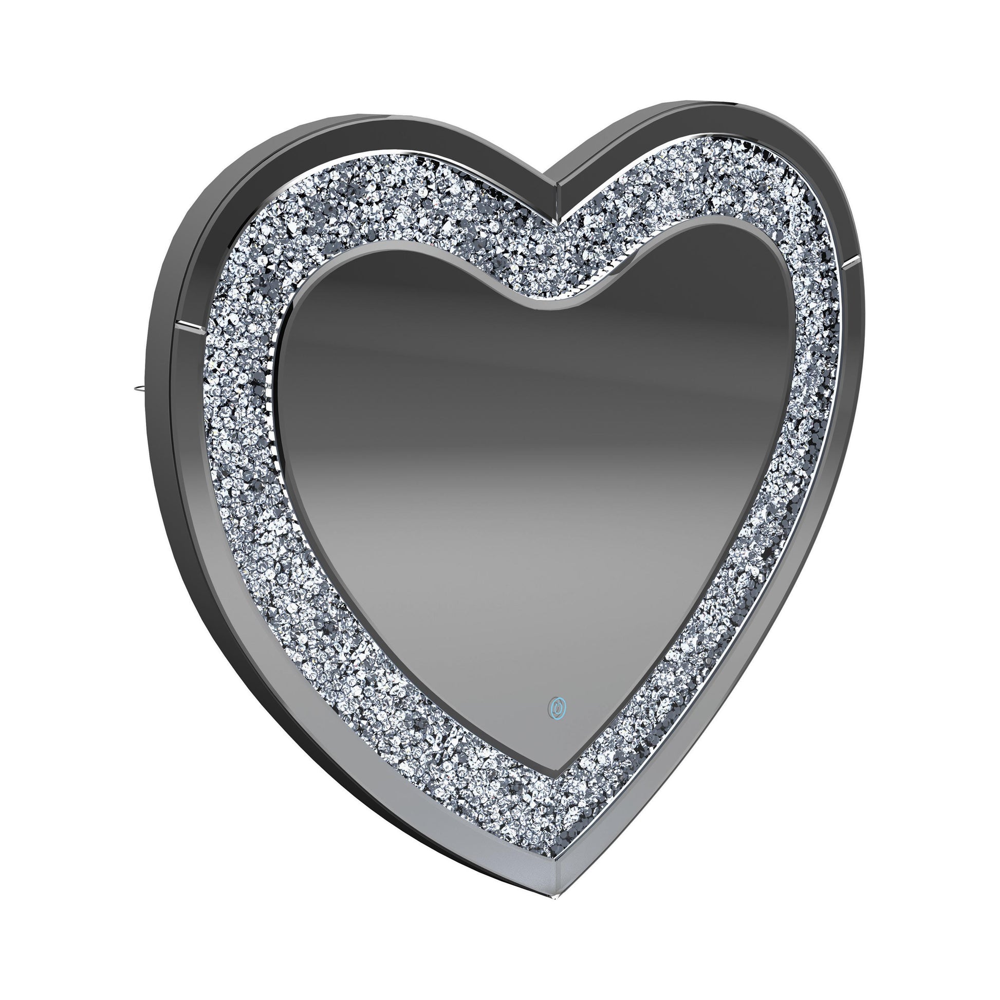  Coaster Furniture Aiko 961535 36 x 30 Inch Heart Shaped LED Light Wall Mirror - Silver IMAGE 2
