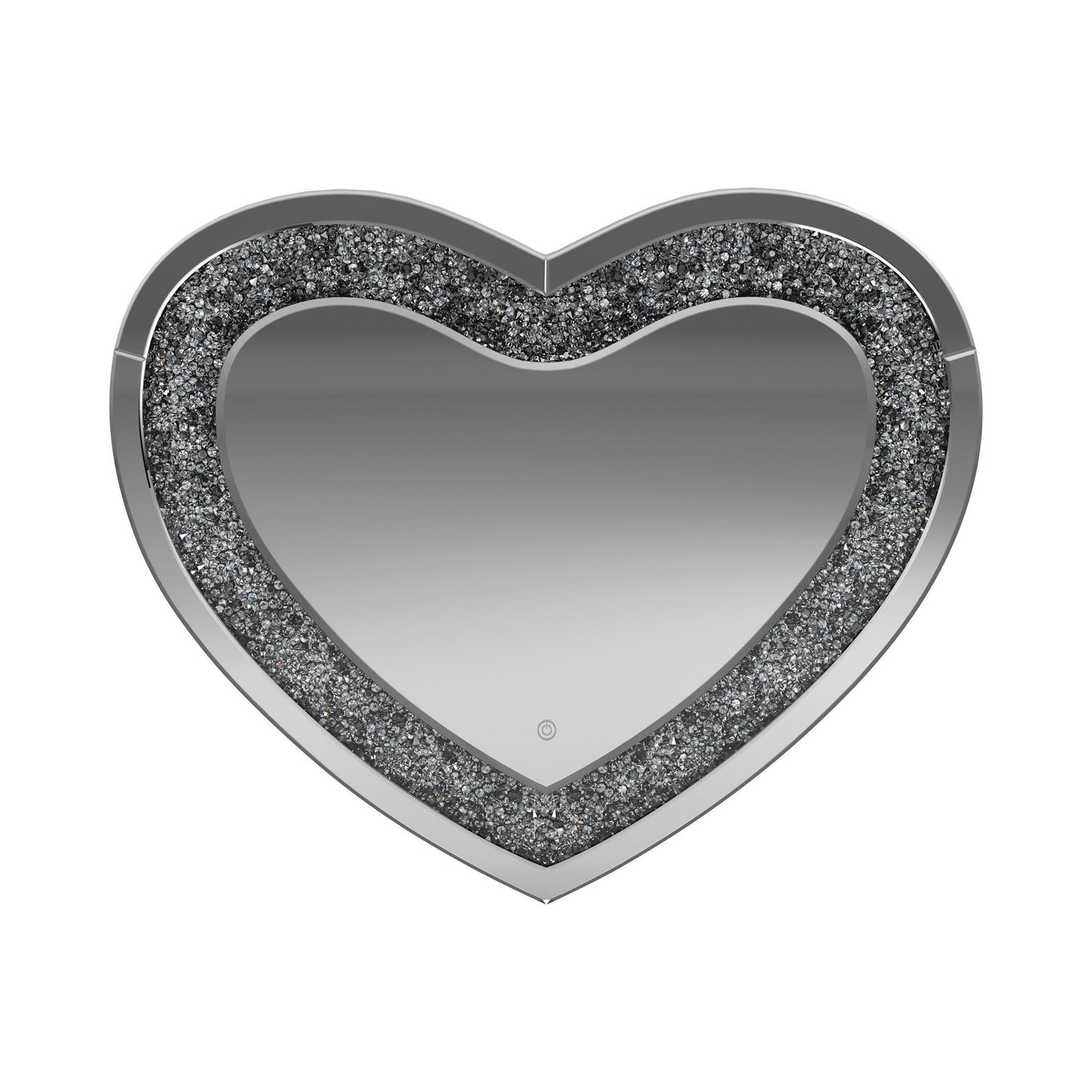  Coaster Furniture Aiko 961535 36 x 30 Inch Heart Shaped LED Light Wall Mirror - Silver IMAGE 3