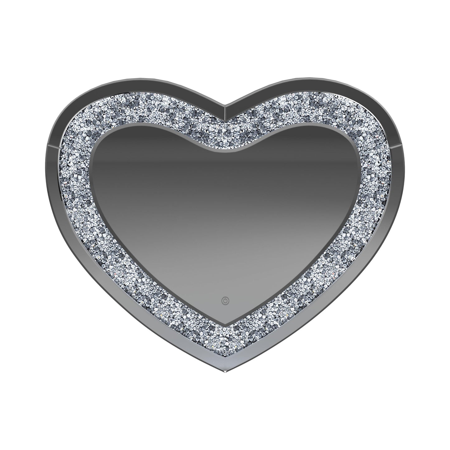  Coaster Furniture Aiko 961535 36 x 30 Inch Heart Shaped LED Light Wall Mirror - Silver IMAGE 4