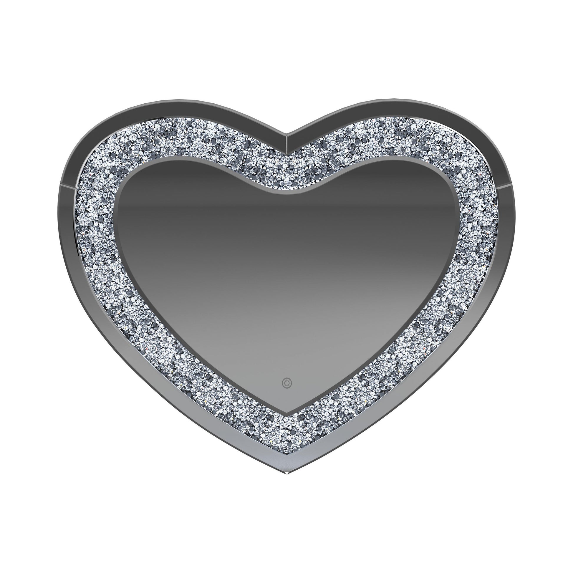  Coaster Furniture Aiko 961535 36 x 30 Inch Heart Shaped LED Light Wall Mirror - Silver IMAGE 4