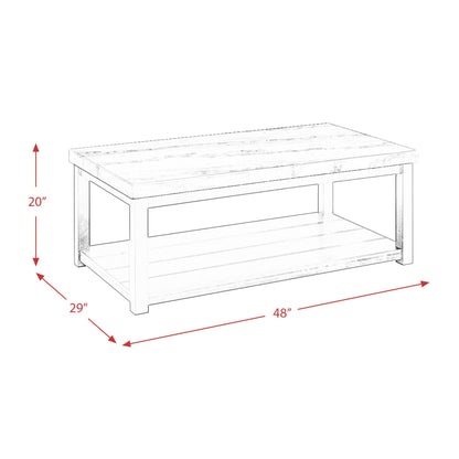  Elements International Marcello CML100CTE White Marble Rectangle Coffee Table IMAGE 10