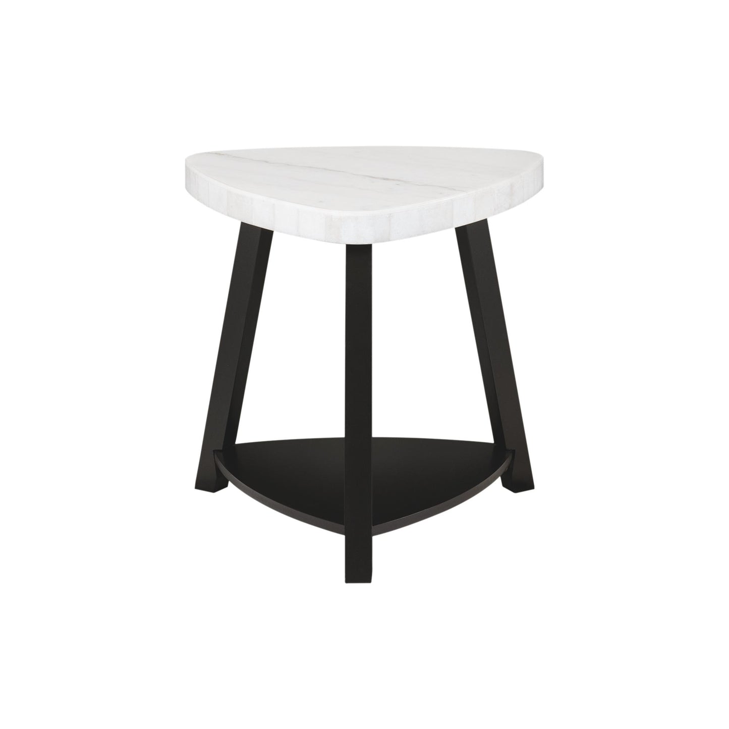  Elements International Trinity CTN100ET White Marble Top End Table IMAGE 2