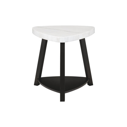  Elements International Trinity CTN100ET White Marble Top End Table IMAGE 2