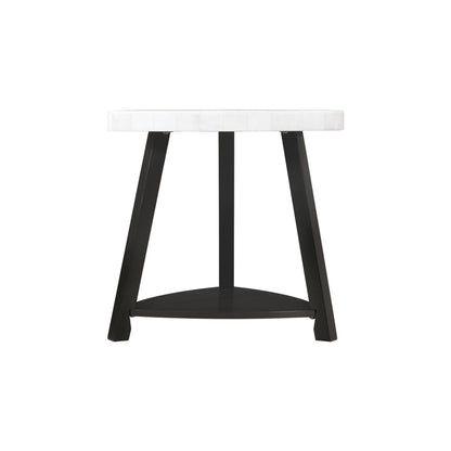  Elements International Trinity CTN100ET White Marble Top End Table IMAGE 3