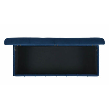 Elements International Crosby Tufted Storage Ottoman - Cobalt IMAGE 8
