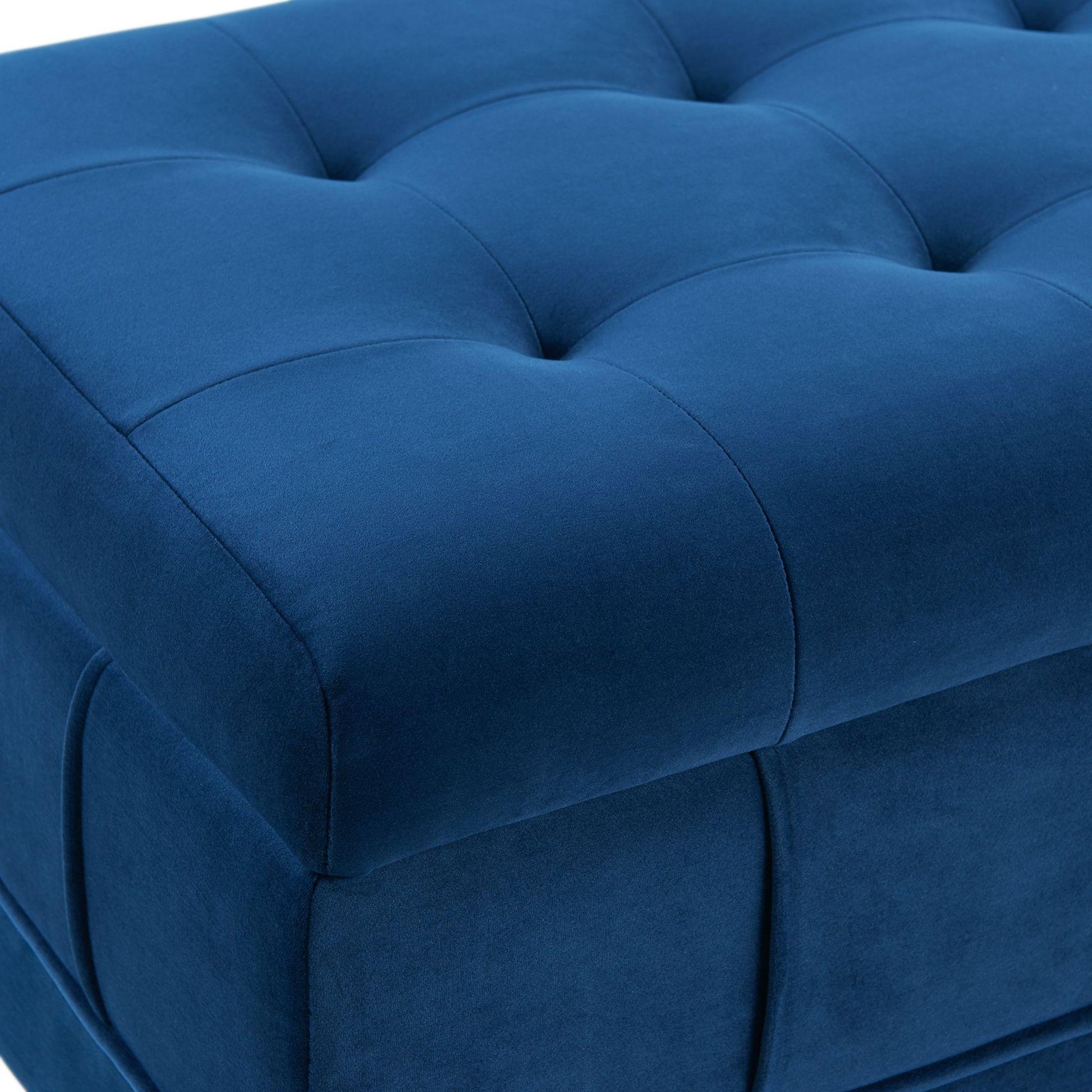 Elements International Crosby Tufted Storage Ottoman - Cobalt IMAGE 9
