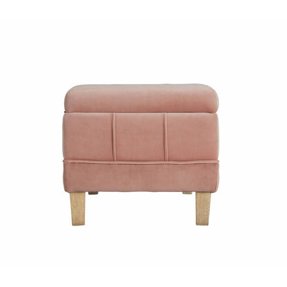  Elements International Crosby Tufted Storage Ottoman - Blush IMAGE 5