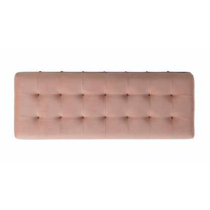  Elements International Crosby Tufted Storage Ottoman - Blush IMAGE 7