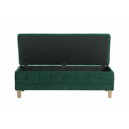 Elements International Crosby Tufted Storage Ottoman - Evergreen IMAGE 4