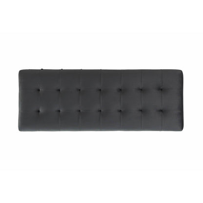 Elements International Crosby Tufted Storage Ottoman - Gun Metal IMAGE 7
