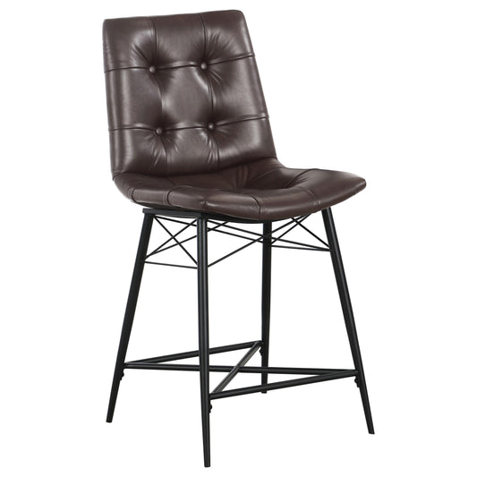 Coaster Furniture Aiken 107860 Upholstered Tufted Counter Chair - Brown IMAGE 1