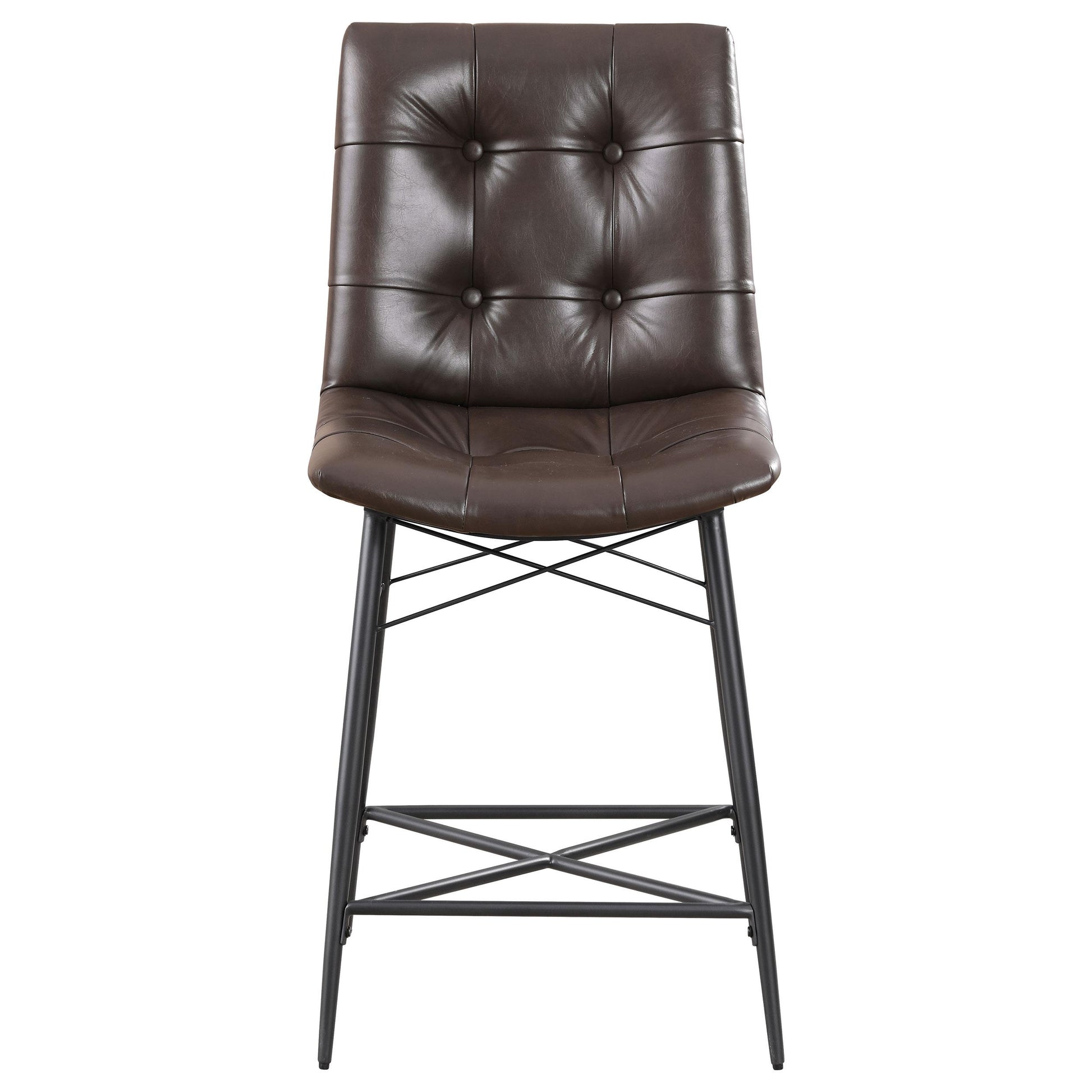 Coaster Furniture Aiken 107860 Upholstered Tufted Counter Chair - Brown IMAGE 2