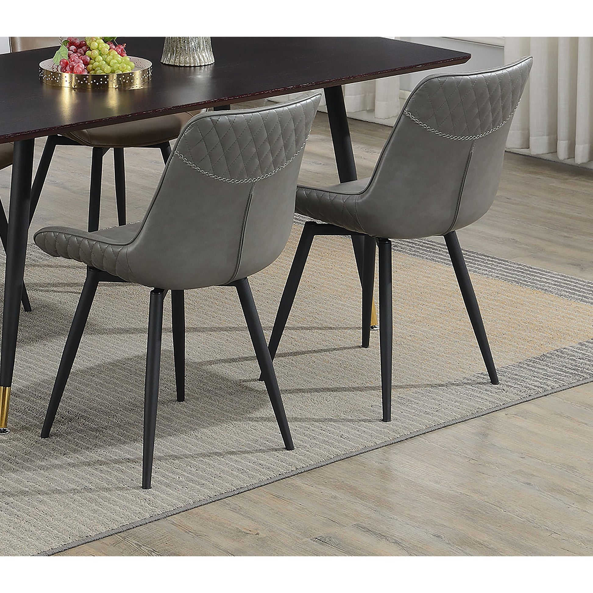  Coaster Furniture Brassie 110272 Upholstered Swivel Dining Side Chair - Grey IMAGE 9