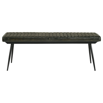 Coaster Furniture Misty 110653 Leather Upholstered Dining Bench - Antique Espresso IMAGE 2