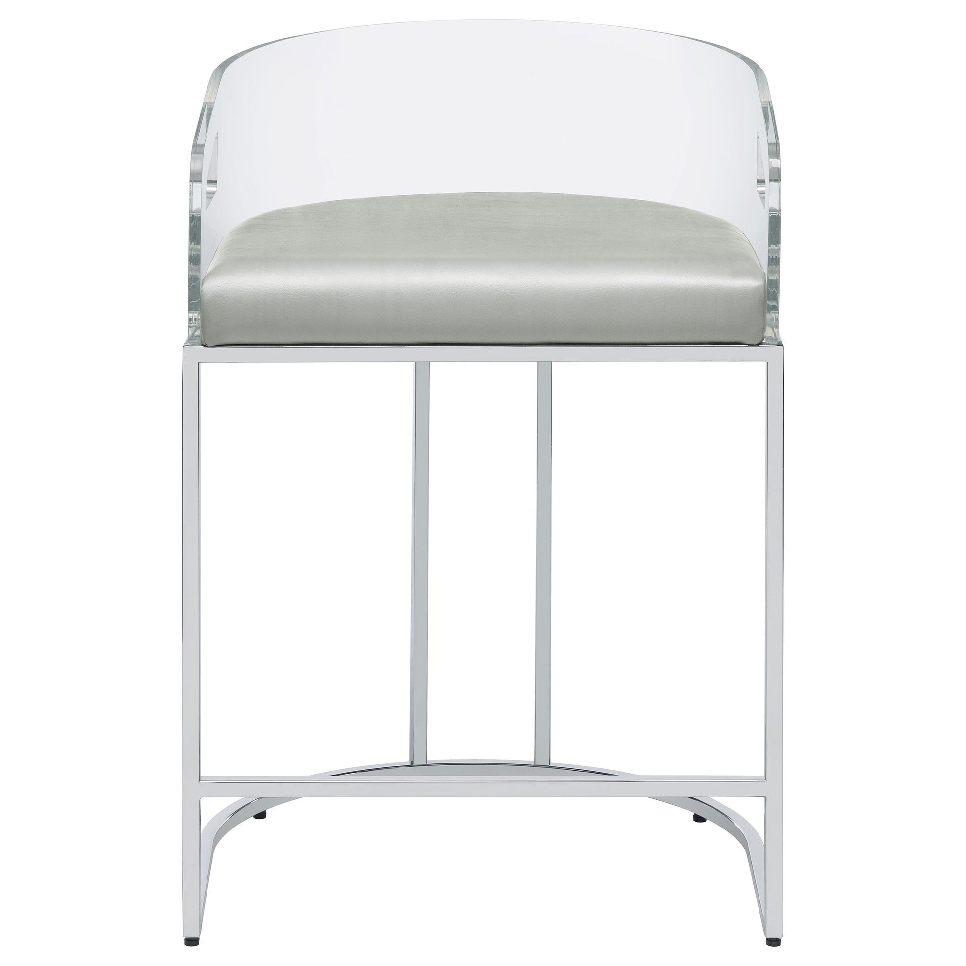 Coaster Furniture Thermosolis 183405 Clear Acrylic Counter Chair - Chrome IMAGE 2