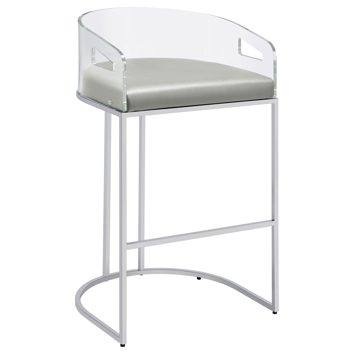 Coaster Furniture Thermosolis 183406 Clear Acrylic Bar Chair - Chrome IMAGE 1