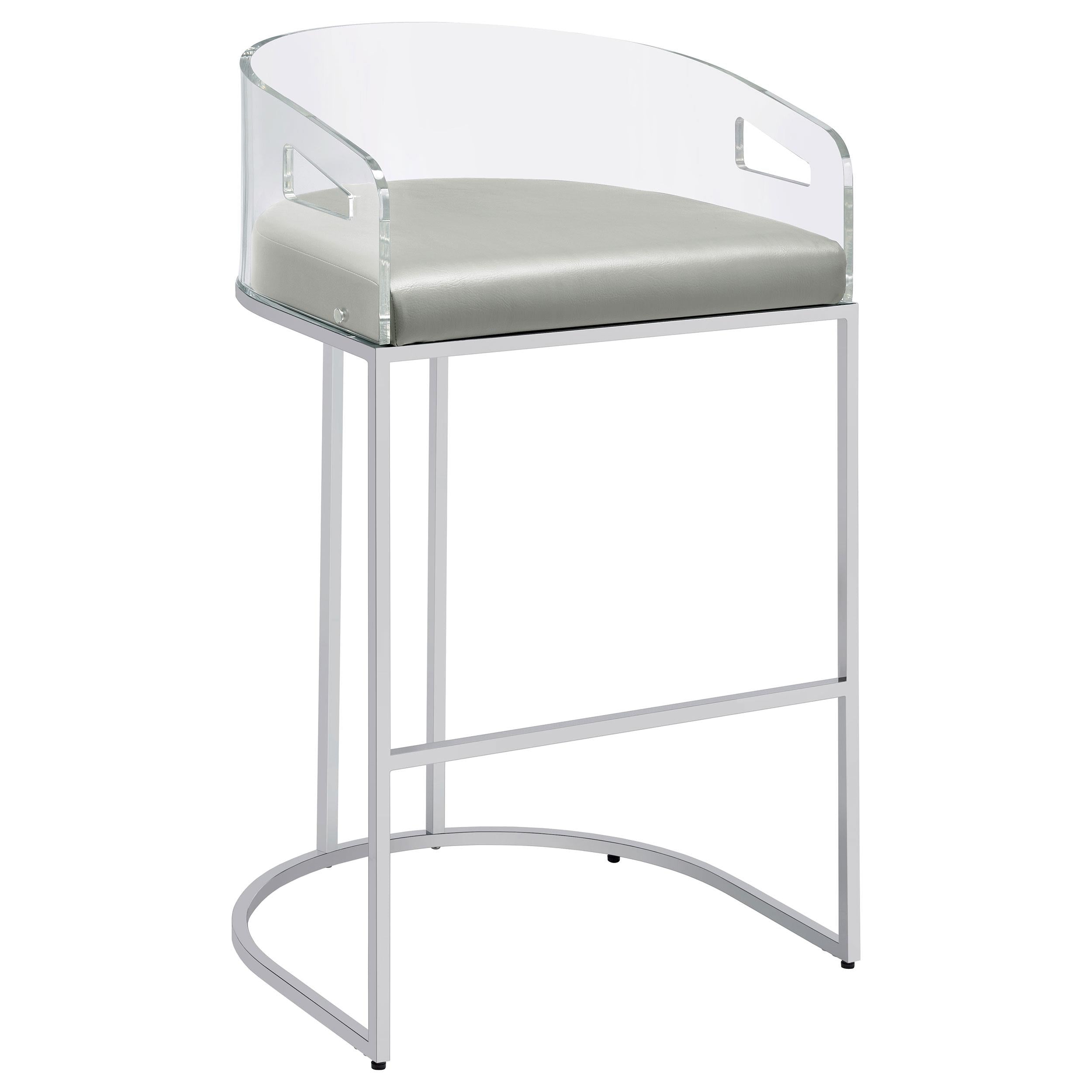 Coaster Furniture Thermosolis 183406 Clear Acrylic Bar Chair - Chrome IMAGE 1