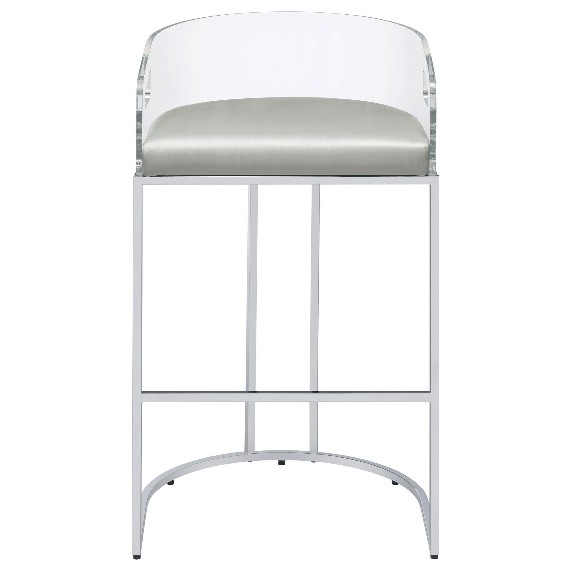 Coaster Furniture Thermosolis 183406 Clear Acrylic Bar Chair - Chrome IMAGE 2