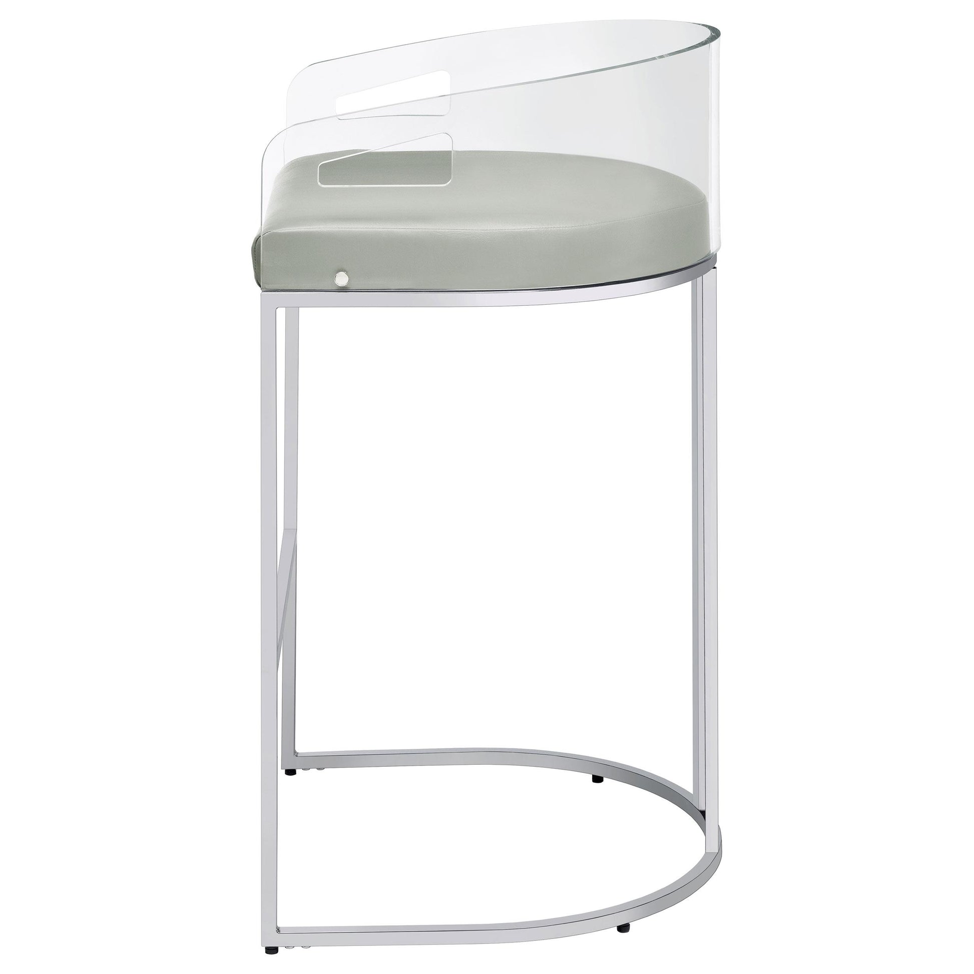 Coaster Furniture Thermosolis 183406 Clear Acrylic Bar Chair - Chrome IMAGE 4