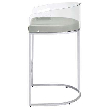 Coaster Furniture Thermosolis 183406 Clear Acrylic Bar Chair - Chrome IMAGE 4