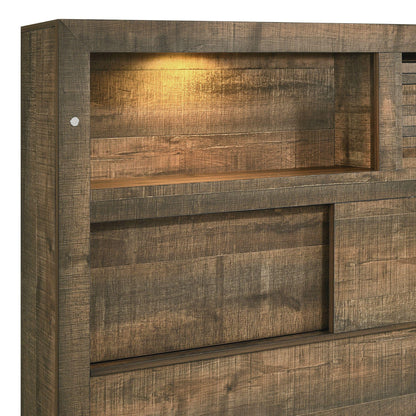  Elements International Bailey BY520FB Full Bookcase Bed with Bluetooth IMAGE 4