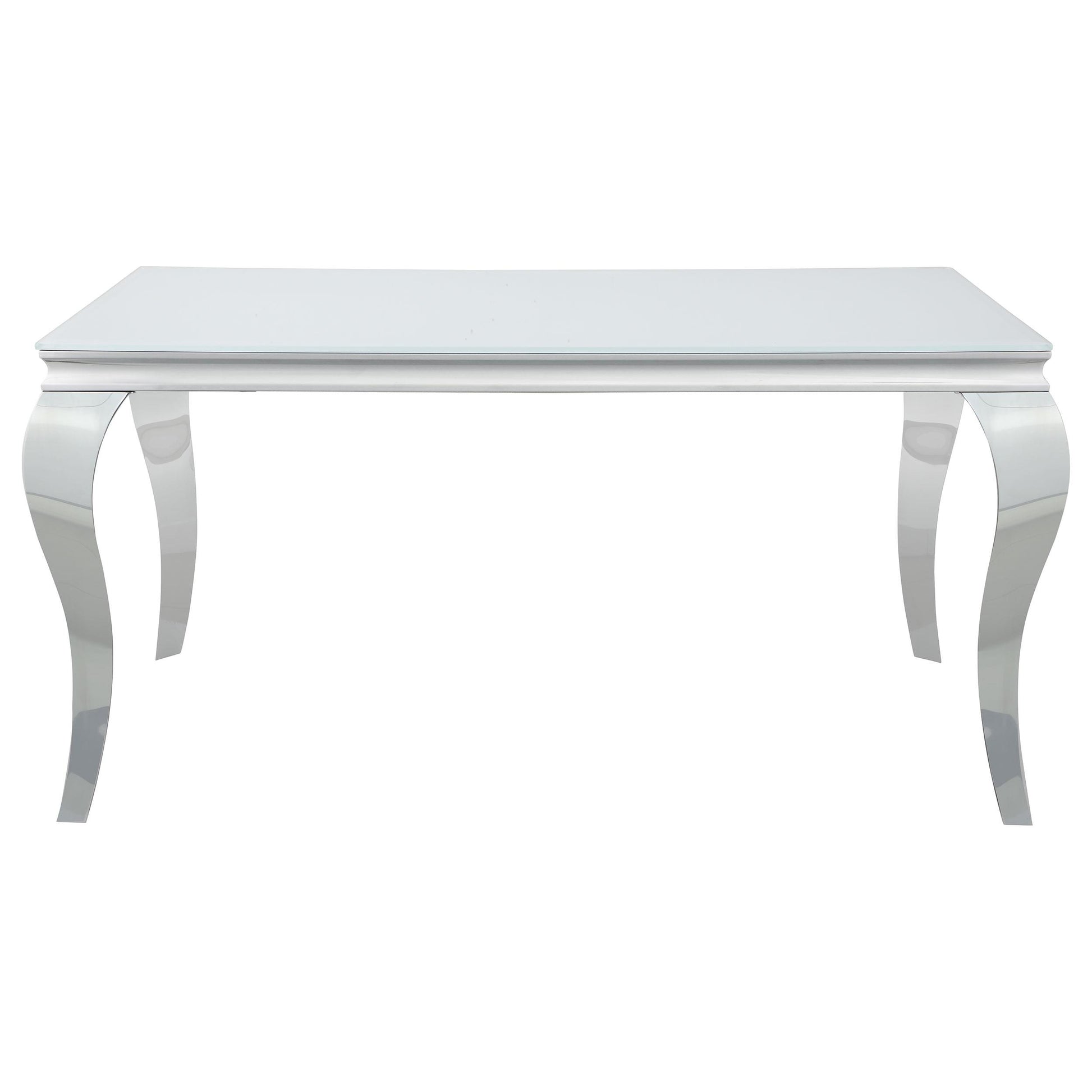  Coaster Furniture Carone 115091 Rectangular 61-inch Glass Top Dining Table - White IMAGE 3
